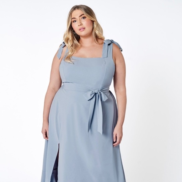 Luxedo French Blue 2X Formal Midi Dress - Picture 1 of 5